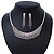 Bridal/ Wedding/ Prom Clear Austrian Crystal Collar Necklace And Drop Earrings Set In Silver Tone - 32cm L/ 7cm Ext - view 2