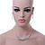 Bridal/ Wedding/ Prom Clear Austrian Crystal Collar Necklace And Drop Earrings Set In Silver Tone - 32cm L/ 7cm Ext - view 10