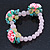 Rose Quartz, Turquoise Bead Fimo Rose Necklace And Flex Bracelet Set In Silver Tone - 40cm Length/ 5cm Extension - view 8