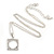 Clear Crystal Open Square Cut Pendant Silver Tone Chain and Stud Earrings Set - 45cm L/ 5cm Ext - Gift Boxed - view 5