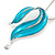 Azure Blue Enamel Diamante 'Leaf' Necklace & Drop Earrings Set In Rhodium Plated Metal - 40cm Length/ 6 extension - view 7