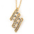 Clear Austrian Crystal Leaf Pendant With Gold Tone Chain and Stud Earrings Set - 40cm L/ 5cm Ext - Gift Boxed - view 13