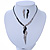 Bridal/ Prom Black/ White Austrian Crystal Plaited Tassel Necklace And Drop Earrings In Gun Metal - 34cm L/ 10cm Ext - view 4