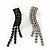 Bridal/ Prom Black/ White Austrian Crystal Plaited Tassel Necklace And Drop Earrings In Gun Metal - 34cm L/ 10cm Ext - view 6