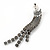Bridal/ Prom Black/ White Austrian Crystal Plaited Tassel Necklace And Drop Earrings In Gun Metal - 34cm L/ 10cm Ext - view 7