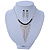 Statement Bridal Clear/ Black Crystal Fringe Necklace & Earrings Set In Silver Tone Metal - 35cm L/ 12cm Ext - view 13