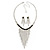 Statement Bridal Clear/ Black Crystal Fringe Necklace & Earrings Set In Silver Tone Metal - 35cm L/ 12cm Ext - view 10
