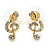 Clear Austrian Crystal Treble Clef Pendant With Gold Tone Chain and Stud Earrings Set - 46cm L/ 5cm Ext - Gift Boxed - view 7