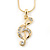 Clear Austrian Crystal Treble Clef Pendant With Gold Tone Chain and Stud Earrings Set - 46cm L/ 5cm Ext - Gift Boxed - view 8