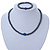 43cm L Hematite Bead with Blue Crystal Ball Magnetic Necklace And 18cm L Flex Bracelet Set - view 8