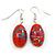 Dark Orange Glass 'Grapes' Beaded Necklace, Flex Bracelet And Drop Earrings Set In Silver Tone - 44cm L/ 5cm Ext - view 9
