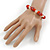 Dark Orange Glass 'Grapes' Beaded Necklace, Flex Bracelet And Drop Earrings Set In Silver Tone - 44cm L/ 5cm Ext - view 4