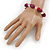 Cranberry Glass 'Grapes' Beaded Necklace, Flex Bracelet And Drop Earrings Set In Silver Tone - 44cm L/ 5cm Ext - view 4