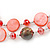 Red Shell & Crystal Floating Bead Necklace & Drop Earring Set - 46cm Length/ 4cm extension - view 8