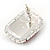 Red/ Clear Crystal Square Pendant with Silver Tone Chain and Stud Earrings Set - 44cm L/ 5cm Ext - view 4