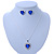 Blue/ Clear Crystal Heart Pendant with Silver Tone Chain and Stud Earrings Set - 44cm L/ 6cm Ext - view 2
