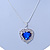 Blue/ Clear Crystal Heart Pendant with Silver Tone Chain and Stud Earrings Set - 44cm L/ 6cm Ext - view 7