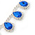 Bridal/ Wedding/ Prom Sapphire Blue/ Clear Austrian Crystal Necklace And Drop Earrings Set In Silver Tone - 36cm L/ 11cm Ext - view 3