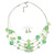 Light Green Shell & Crystal Floating Bead Necklace & Drop Earring Set - 52cm L/ 5cm Ext - view 6