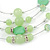 Light Green Shell & Crystal Floating Bead Necklace & Drop Earring Set - 52cm L/ 5cm Ext - view 3