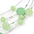 Light Green Shell & Crystal Floating Bead Necklace & Drop Earring Set - 52cm L/ 5cm Ext - view 7