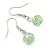 Light Green Shell & Crystal Floating Bead Necklace & Drop Earring Set - 52cm L/ 5cm Ext - view 8