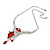 Romantic Glass, Crystal Red Leaf V Shape Necklace & Stud Earrings In Silver Tone Metal - 40cm L/ 8cm Ext - Gift Boxed - view 10