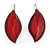 Romantic Glass, Crystal Red Leaf V Shape Necklace & Stud Earrings In Silver Tone Metal - 40cm L/ 8cm Ext - Gift Boxed - view 6