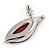 Romantic Glass, Crystal Red Leaf V Shape Necklace & Stud Earrings In Silver Tone Metal - 40cm L/ 8cm Ext - Gift Boxed - view 11