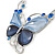Romantic Glass, Crystal Blue Butterfly Necklace & Stud Earrings In Silver Tone Metal - 40cm L/ 8cm Ext - Gift Boxed - view 4