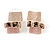 Geometric Multi Square Textured Necklace & Stud Earrings In Gold Tone (Matt Gold/ Pastel Pink) - 39cm L/ 8cm Ext - Gift Boxed - view 10