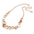 Romantic Matt Beige/ Orange Heart Necklace &  Drop Earrings In Rose Gold Metal - 39cm L/ 7cm Ext - Gift Boxed - view 9