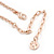 Romantic Matt Beige/ Orange Heart Necklace &  Drop Earrings In Rose Gold Metal - 39cm L/ 7cm Ext - Gift Boxed - view 5