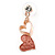 Romantic Matt Beige/ Orange Heart Necklace &  Drop Earrings In Rose Gold Metal - 39cm L/ 7cm Ext - Gift Boxed - view 10