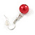 2 Strand Layered Intense Red Graduated Glass Bead Necklace and Drop Earrings Set - 50cm L/ 4cm Ext - view 9