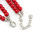 2 Strand Layered Intense Red Graduated Glass Bead Necklace and Drop Earrings Set - 50cm L/ 4cm Ext - view 5