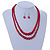 2 Strand Layered Intense Red Graduated Glass Bead Necklace and Drop Earrings Set - 50cm L/ 4cm Ext - view 2