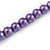 8mm Purple Glass Bead Necklace and Drop Earrings with Silver Tone Closure - 45cm L/ 5cm Ext - view 3
