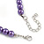 8mm Purple Glass Bead Necklace and Drop Earrings with Silver Tone Closure - 45cm L/ 5cm Ext - view 4