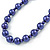 10mm Deep Purple Glass Bead Necklace, Flex Bracelet & Drop Earrings Set In Silver Plating - 42cm L/ 5cm Ext - view 5