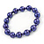 10mm Deep Purple Glass Bead Necklace, Flex Bracelet & Drop Earrings Set In Silver Plating - 42cm L/ 5cm Ext - view 8