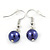 10mm Deep Purple Glass Bead Necklace, Flex Bracelet & Drop Earrings Set In Silver Plating - 42cm L/ 5cm Ext - view 9