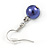 10mm Deep Purple Glass Bead Necklace, Flex Bracelet & Drop Earrings Set In Silver Plating - 42cm L/ 5cm Ext - view 11
