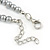 5mm, 7mm Light Grey Glass/ Crystal Bead Necklace, Flex Bracelet & Drop Earrings Set In Silver Plating - 42cm L/ 5cm Ext - view 6