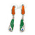 Multicoloured Enamel, Crystal Geometric Necklace and Drop Earrings In Rhodium Plating - 40cm L/ 7cm Ext - view 9