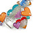 Romantic Multicoloured Glass, Enamel Multi Heart Necklace and Stud Earrings Set In Rhodium Plating - 40cm L/ 8cm Ext - view 4