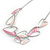Romantic Multi Heart Necklace and Stud Earrings Set In Rhodium Plating (Pink) - 39cm L/ 8cm Ext - Gift Boxed - view 6
