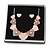 Romantic Crystal Multi Heart Necklace and Stud Earrings Set In Rhodium Plating (Pink) - 40cm L/ 8cm Ext - Gift Boxed - view 4