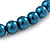10mm Teal Glass Bead Choker Necklace & Stud Earrings Set - 37cm L/ 5cm Ext - view 4