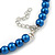 8mm Blue Glass Bead Choker Necklace & Stud Earrings Set - 37cm L/ 5cm Ext - view 4